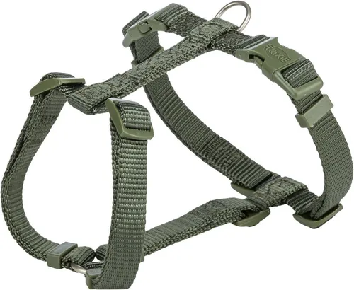 TRIXIE Hunde-Geschirr Premium H-Geschirr - olivgrün - 42–60 cm/15 mm, Gurtband