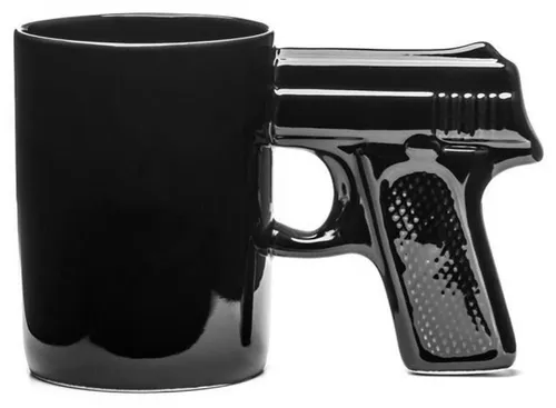 Gadget Master GUN MUG, Keramiktasse in Pistolenform, 500 ml, schwarz