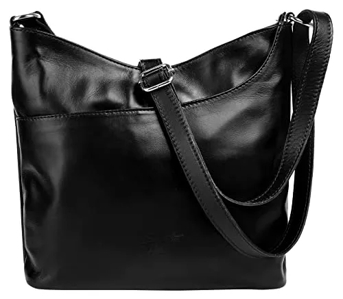 Umhängetasche SAMANTHA LOOK - Klassische Leder-Tasche für Damen - Umhängetasche aus echtem Leder, Made in Italy, mit verstellbarem Schultergurt und cleveren Fächern für optimale Ordnung und Sicherheit.