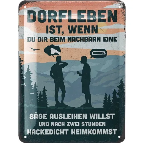 Produktbild Blechschild Dorfleben ist...