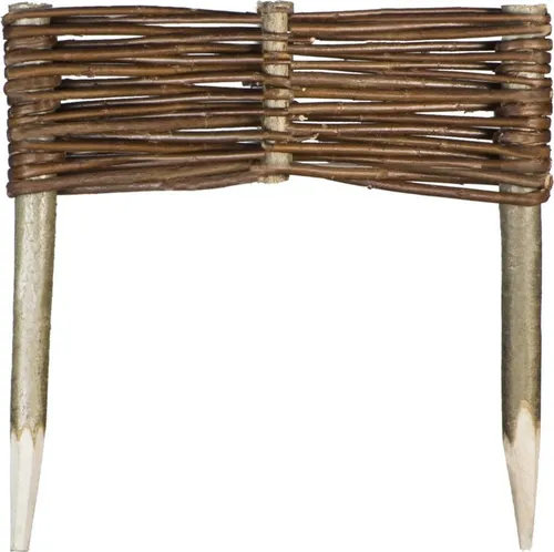 Weide Beeteinfassung in 16 Größen Weidenzaun Rasenkante Beetbegrenzung Steckzaun imprägniert mit Buchepflöcken für leichtes Einsetzen Palisade Länge: 30 cm Höhe: 10 cm