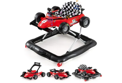 COSTWAY Lauflernhilfe, 4 in 1 Lauflernwagen mit Lenkrad & Spieluhr