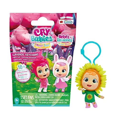 CRY BABIES MAGIC TEARS Schlüsselanhänger| Überraschungs-Sammelpuppe Schlüsselanhänger, 7cm | Geschenk, Spielzeug für Kinder ab 3 Jahre, Weiß