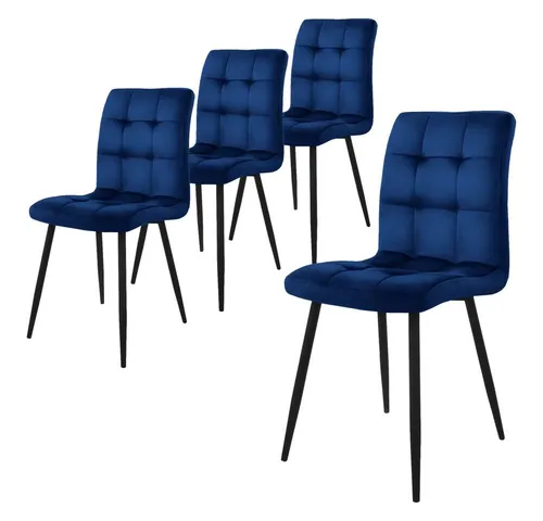 ML-DESIGN Esszimmerstuhl Dunkelblau, 4er Set - Elegante Polsterstühle mit ergonomischem Design, ideal für Esszimmer und Wohnzimmer. Der hochwertige Samtbezug sorgt für Komfort und Stil.