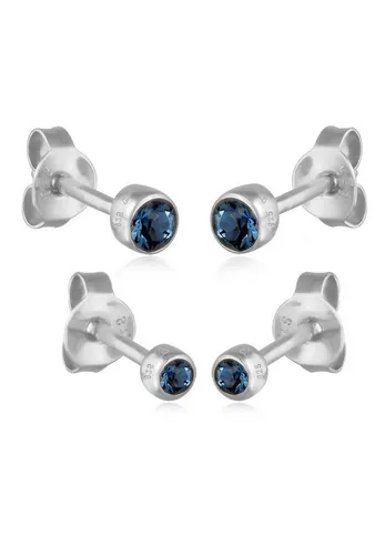 Elli Ohrring-Set Ohrstecker Set mit Swarovski Kristallen in blau von Elli