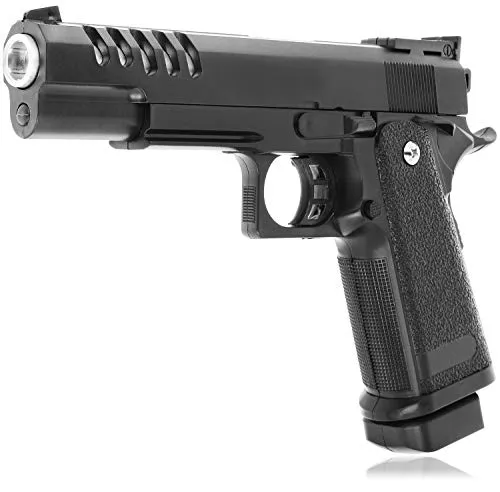 Softair Spielzeug-Pistole für Kinder und Jugendliche, Spielzeug-Waffe mit Magazin für Fasching, Halloween und Karneval, mit Kunststoff-Kügelchen (1 Stück)