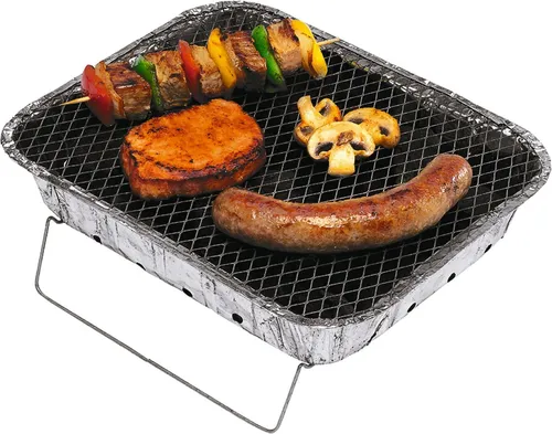 Einmal Grill 600g Holzkohle Alu Einweggrill für Picknick und Camping