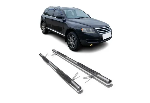 OMAC Kfz-Schmutzfänger Edelstahl für VW Touareg 2003-2017 - Hochwertige, rutschfeste Schmutzfänger aus rostfreiem Edelstahl, speziell für VW Touareg. Langlebig und aerodynamisch, ideal für den täglichen Einsatz im Straßenverkehr.