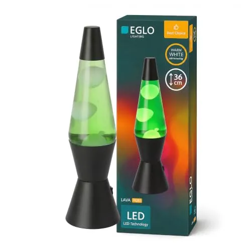 Eglo Tischlampe Lava Schwarz Grün Weiß 360 mm