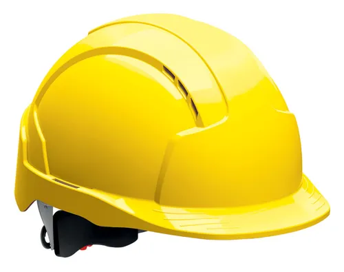 JSP Schutzhelm EVOLite mit Drehverschluss gelb - Kopfschutz-Bedeckungen, leichter als Standard-Schutzhelme und bietet optimale Luftzirkulation für mehr Komfort bei der Arbeit.