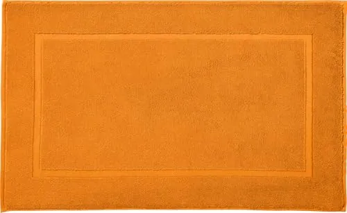 REDBEST Duschvorlage, Badteppich New York orange Größe 50x80 cm - saugstark, sehr strapazierfähig, hautsympathisch, trittweich, 100% Baumwolle