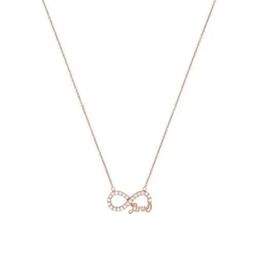 Amor Kette mit Anhänger 925 Sterling Silber - Ketten für Damen, Infinity-Motiv aus hochwertigem 925 Sterling Silber, verziert mit funkelndem Zirkonia, ideal als Geschenk in edler Schmuck Box.