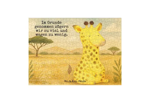 Mr. & Mrs. Panda Puzzle Giraffe Zufrieden – 551 Teile in edler Dose - Hochwertiges 551-teilige Puzzle von Mr. & Mrs. Panda mit einzigartigem Giraffenmotiv. Ideal als Geschenk und perfekt für entspannte Stunden – in einer stilvollen Metall-Schmuckdose.