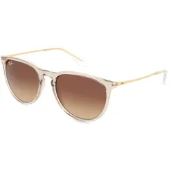 Ray-Ban RB4171 Damen-Sonnenbrille - Stilvolle Transparente Panto-Form - Sonnenbrillen für Damen, mit transparentem Kunststoff-Gestell und braunen Gläsern für einen angesagten Look und UV-Schutz.