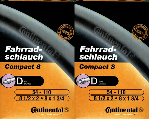 2x Continental Compact 8 Schlauch 8 Zoll DV (54-110) DV 26mm