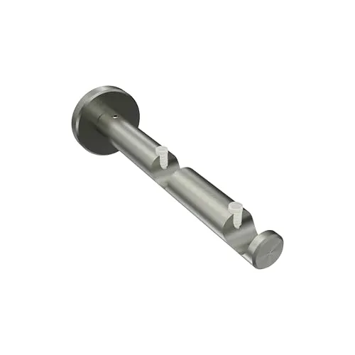 Interdeco Gardinenstangen Träger (Doppel-Wandhalter), Edelstahl Optik 7,5 und 13,5 cm Abstand offen 2-läufig 16 mm Ø Mera