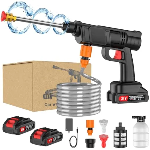 Kabelloser Hochdruckreiniger mit 5 m Schlauch und Akku