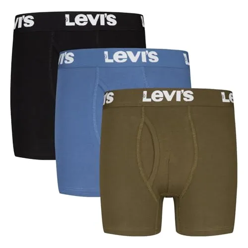 Levi's Kids Jungen LHB Levis 3PK Boxer Brief 9L0311 Unterwäsche, Schwarz/Blau/ Grün, L