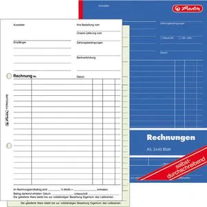 Herlitz 305 Rechnungsbuch A5 2x40 Blatt von herlitz
