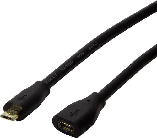 LogiLink USB-Kabel USB 2.0 USB-Micro-B Stecker, USB-Micro-B Buchse 1.00m Schwarz CU0121