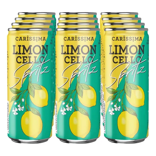Carissima Spritz Limoncello 10,0 % vol - Erfrischender Limoncello Spritz im 12er Pack - Wein-Mixgetränke, fruchtig-frischer Genuss für den Sommer, ideal für unterwegs und gesellige Anlässe.