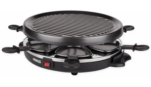 Princess Raclette 6 Grill Party 162725 - Raclette für 6 Personen, mit Antihaftbeschichtung für fettfreies Grillen und einfache Reinigung