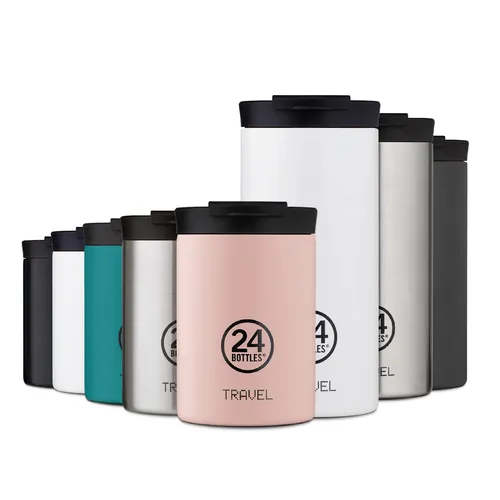 24Bottles Thermal Travel Mug - Edelstahl Thermosbecher - Thermobehälter mit doppelwandiger Isolierung, hält Getränke bis zu 12 Stunden kalt und ist auslaufsicher – ideal für unterwegs!