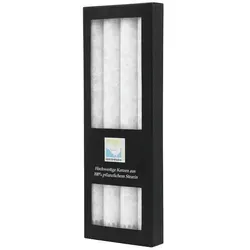 Stearin-Stabkerzen, 22/250 mm, Weiß, KERZENFARM HAHN, Brenndauer ca. 10h, 4 Stück pro Verpackung