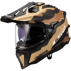 LS2 MX701 Explorer Carbon Trick - Endurohelm in Schwarz/Braun/Beige - 3XL - Motorradhelm mit Carbonfaser für maximale Sicherheit und Leichtigkeit. Ideal für lange Strecken, bietet hervorragende Belüftung und ein kratzfestes Visier mit Anti-Beschlag-System.