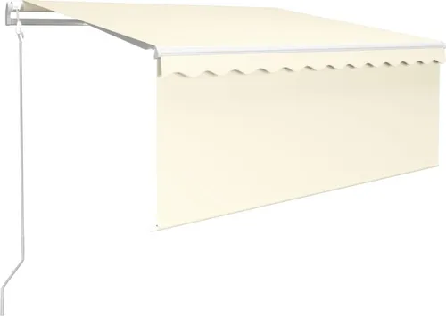 vidaXL Automatische Markise mit Rollo und LED Windsensor 3x2,5 m Creme
