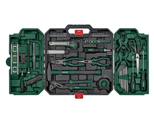 Parkside Werkzeugkoffer 80 tlg. mit umfangreichem Werkzeugset - Praktischer PARKSIDE® Werkzeugkoffer mit 80 Teilen für die wichtigsten Anwendungen im Handwerk und Haushalt. Ideal sortiert und stabil für den täglichen Einsatz.
