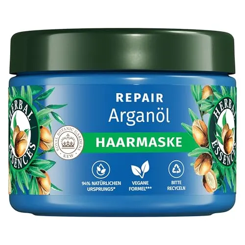 Herbal Essences Repair Haarmaske mit Arganöl 300ml. Von geschädigtem zu Geschmeidigerem, Glänzenden Haar. Intensive Pflege. Mit Inhaltsstoffen natürlichen Ursprungs. Vegan