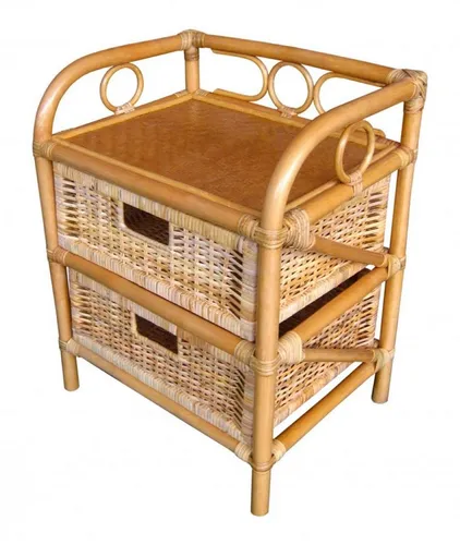 Rattani Standregal Rattanregal mit 2 Schüben von Rattani