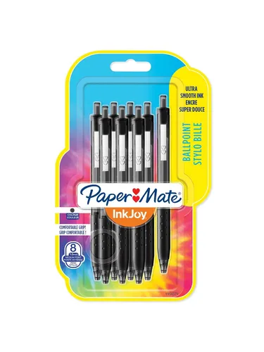 Paper Mate InkJoy 300RT Retractable Kugelschreiber | mittlere Spitze (1,0 mm) | Schwarz | 8 Stück