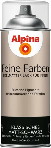 Alpina Feine Farben Sprühlack Klassisches Matt-Schwarz edelmatt 400ml