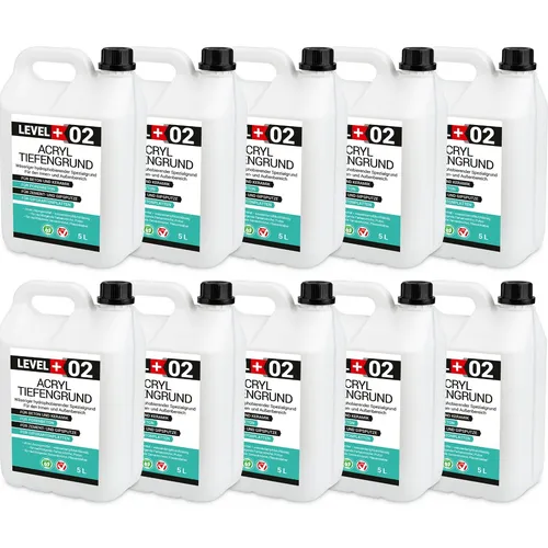 TiefenGrund 50L Acryl für Gipskartonplatten - Grundierung für Innen- und Außenbereiche, ideal unter Farben und Kleber, sorgt für optimale Haftung auf verschiedenen Untergründen.