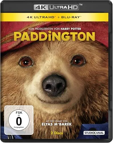 Paddington (4K-UHD + Blu-ray) - Hochauflösender Filmgenuss - Filme in 4K-UHD und Blu-ray, perfekt für Familienabende und ohne Altersbeschränkung.