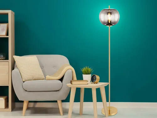 meineWunschleuchte LED Stehlampe in Gold und Schwarz