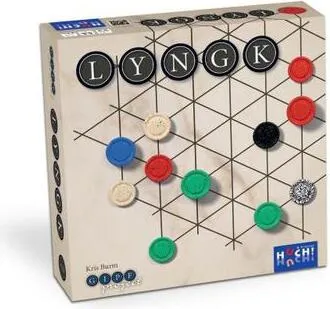 Huch Friends 879837 - Lyngk, abstraktes Spiel für 2 Spieler ab 13 Jahren, strategischer Spaß in Blau, Gelb, Grün, Rot und Weiß