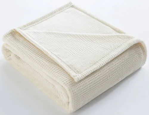 Wohndecke Shakira von Bruno Banani, Waffeloptik, 150x200 cm in beige von bruno banani