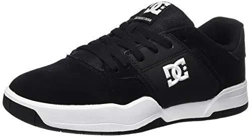 DC Shoes Herren Central Schuh - Black/White, 46.5 EU - Herren-Skateboardschuhe mit gepolstertem Schuhkragen und Zunge für optimalen Komfort und Unterstützung, ideal für Skater und Freizeitaktivitäten.