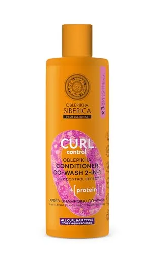 Natura Siberica Oblepikha Curl Control Co-Wash Conditioner 2-in-1 400ml – Sulfatfreie Conditioner-Wäsche für Lockiges & Welliges Haar, Anti-Frizz, Feuchtigkeit & Locken Definition, Sanddorn Haarpflege
