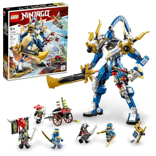 LEGO NINJAGO Jay's Titan Mech 71785, großes Actionfiguren-Set für spannende Abenteuer - Entdecke den LEGO NINJAGO Titan Mech mit 5 Minifiguren und einer beweglichen Armbrust. Ideal für kreatives Spiel und Rollenspiele, perfekt für Kinder ab 9 Jahren.