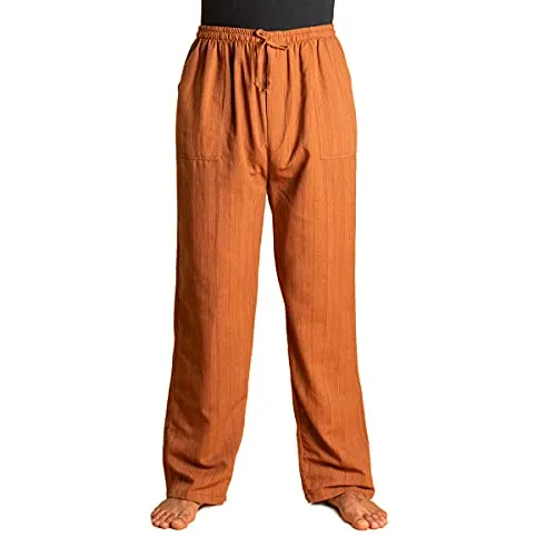 PANASIAM Relax Pants Cotton Lini, goldbrown, M in gold von PANASIAM