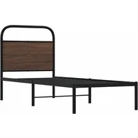 Bettgestell 75x190 cm Braun Eichen-Optik