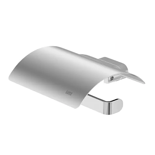 Toilettenpapierhalter Lenz Aura mit Deckel in Chrom - Eleganter Toilettenpapierhalter aus Metall mit praktischem Deckel. Ideal für ein modernes Bad, ergänzt durch seine hochwertige Verarbeitung und ansprechendes Design.