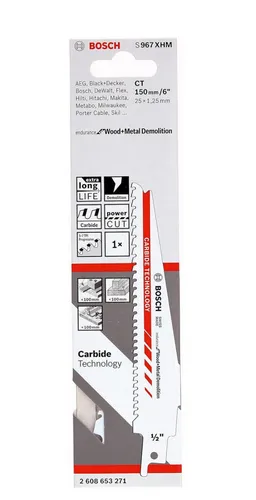 Bosch Säbelsägeblatt S 967 XHM Endurance for Wood+Metal Demolition Holz / Metall