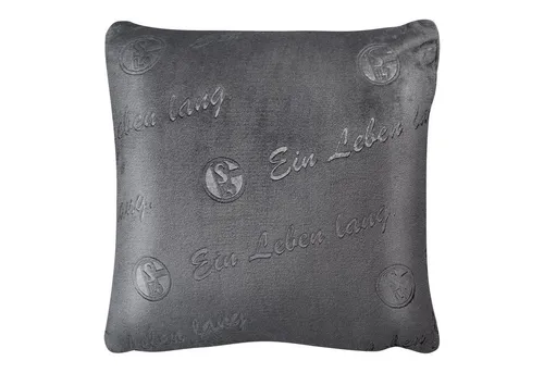 FC Schalke 04 Dekokissen Kissen Fleece allover anthra