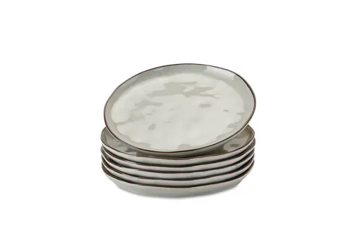 LOBERON Dessertteller 6er Set Biarré in grau von Mirabeau