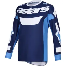 Alpinestars Racer Riway Motocross Jersey in Blau, Größe L für Männer - Leichtes und strapazierfähiges Motocross Jersey mit ergonomischer Passform und atmungsaktiven Stretch-Mesh-Panels für optimalen Komfort und Bewegungsfreiheit.